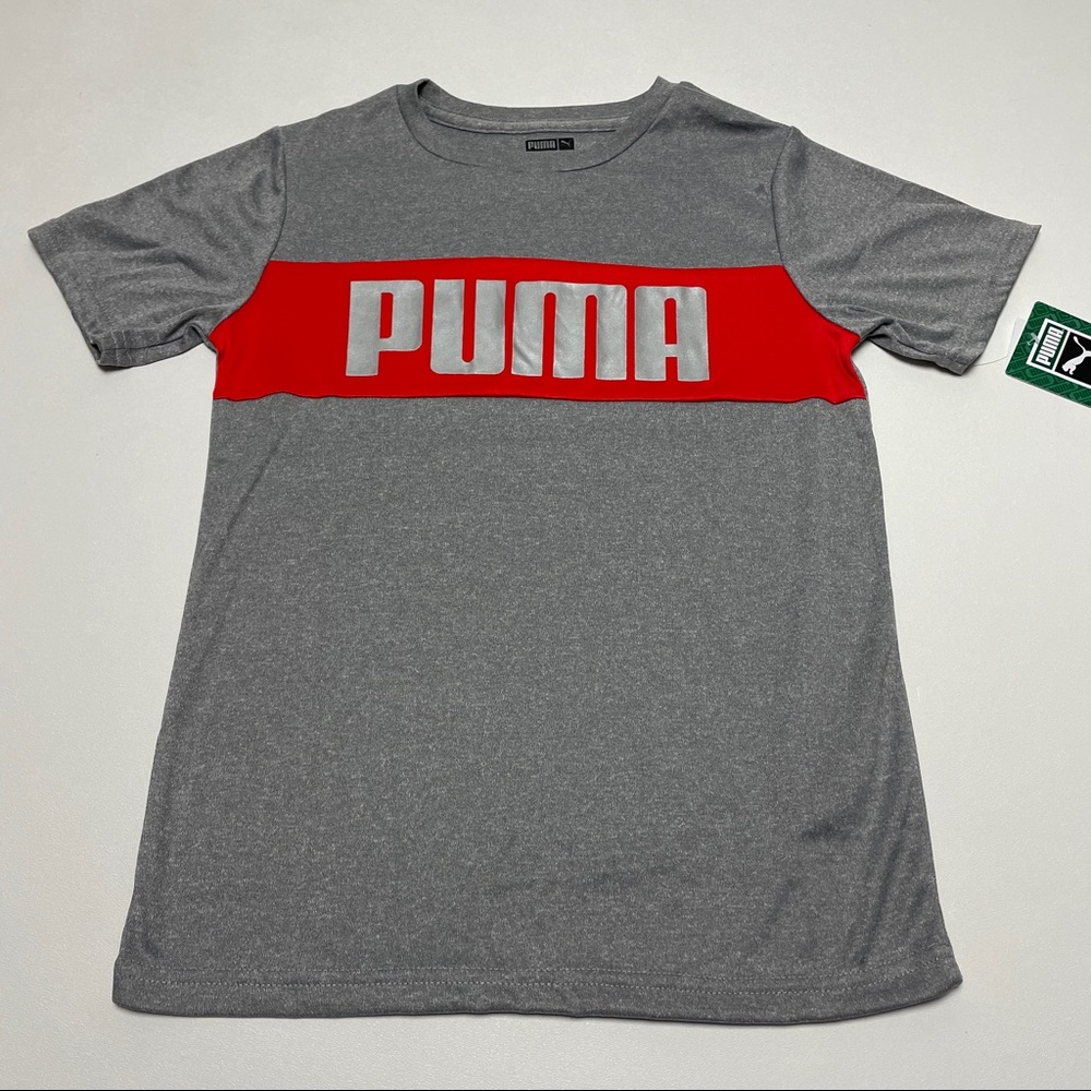 Puma Boys Gray & Red Shirt Medium or Large NEW